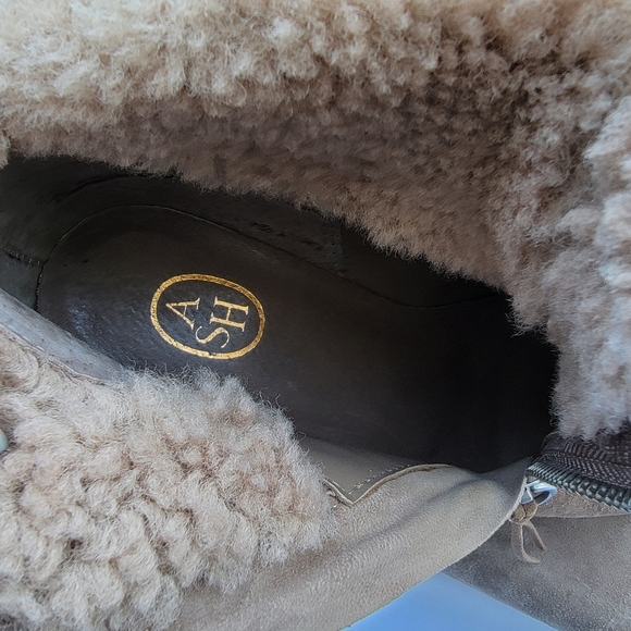 ASH Folk Wedge Suede Shearling Bootie Fur US size 7.5 - Picture 7 of 8